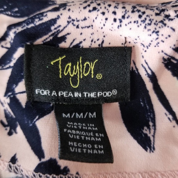 Taylor Maternity Floral Dress Pink Navy MED - Picture 3 of 6